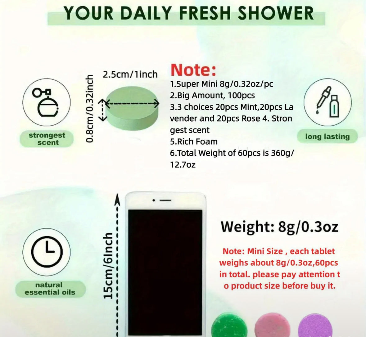 6 pk shower steamers