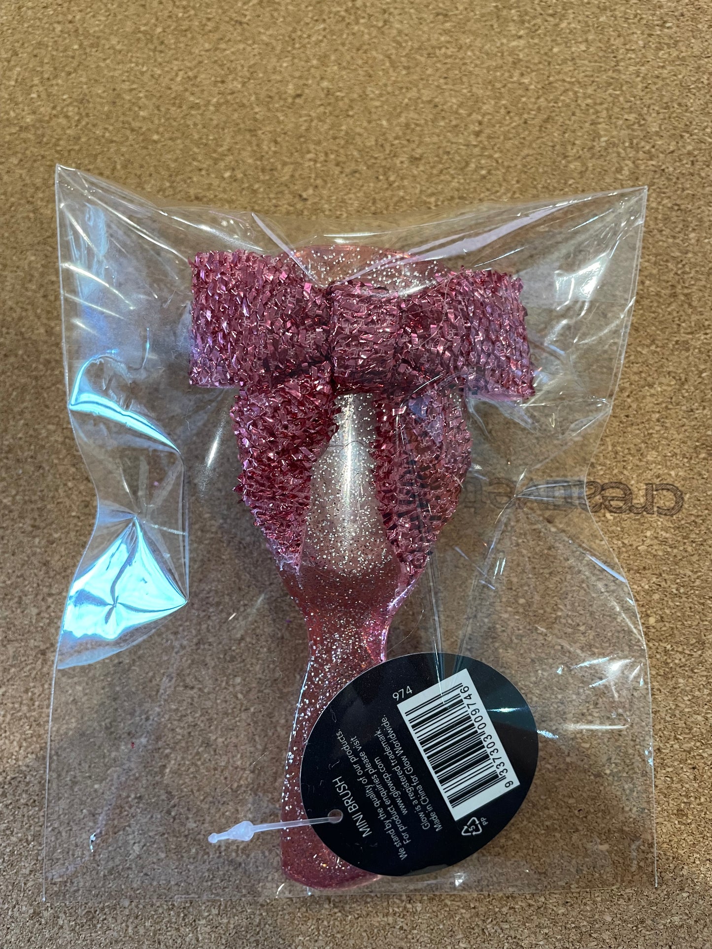 Glitter Hairbrush with Bow