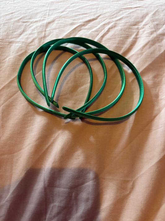 Dark Green Satin Headband