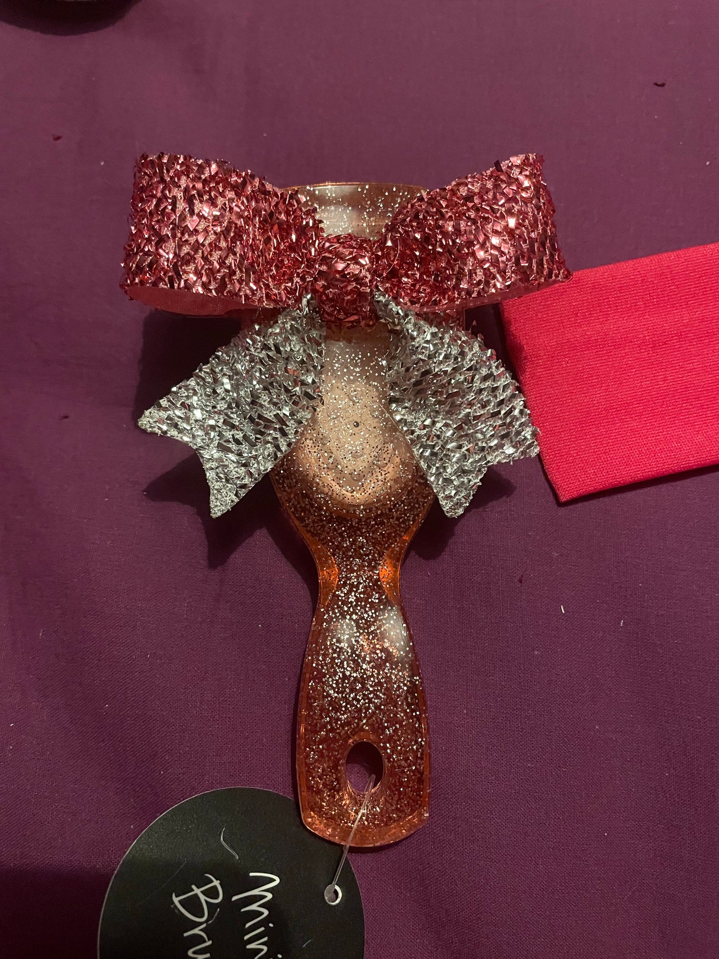 Glitter Hairbrush with Bow